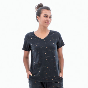 Winter Night Short Sleeve Pajama Top studio