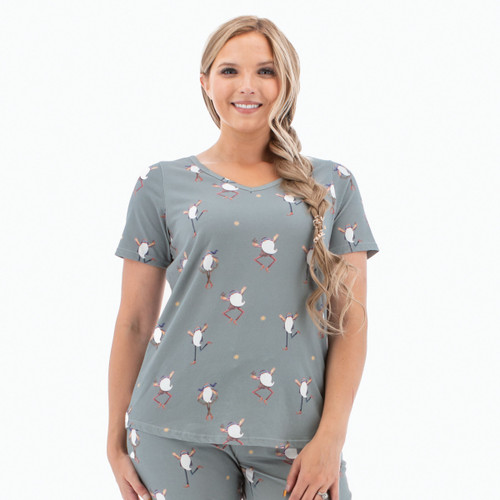 Dancing Gnome Short Sleeve Pajama Top studio